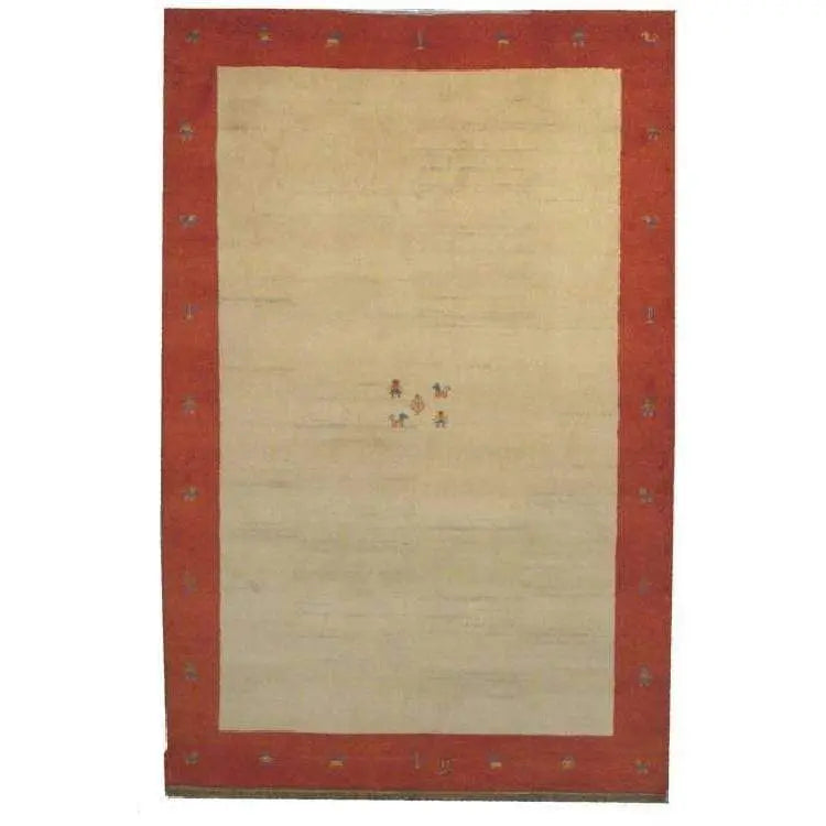 One Of The Kind Indian Hand-Knotted Gabbeh Rug 9'10" X 6'5"